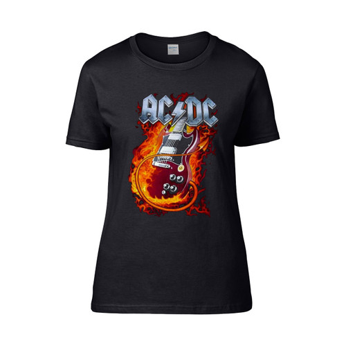 Acdc Flaming Axe Monster Women's T-Shirt Tee