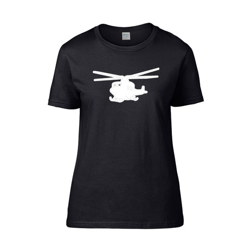 Army Helicopter Silhouette Monster Women's T-Shirt Tee