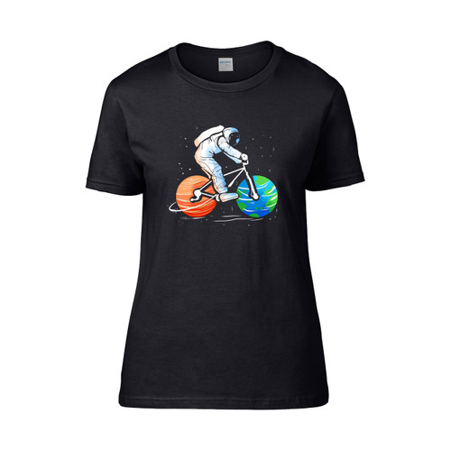 Astronaut Bike Tour Cycling Lover Bicycle Rider Monster Women's T-Shirt Tee