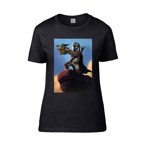 Baby Yoda Presented By Mandalorian Monster Women's T-Shirt Tee