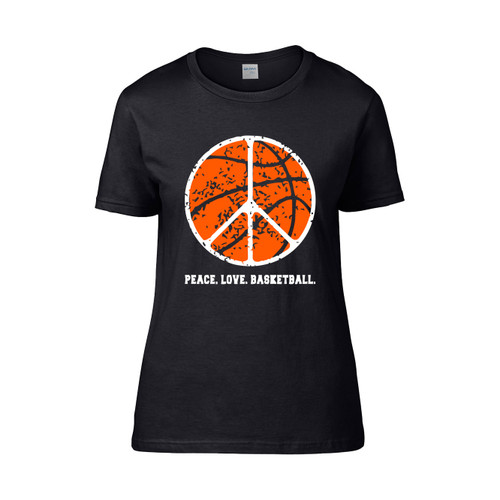 Basketball Womens Peace Peace Love Basketball Tees Cute Basketball Women's T-Shirt Tee