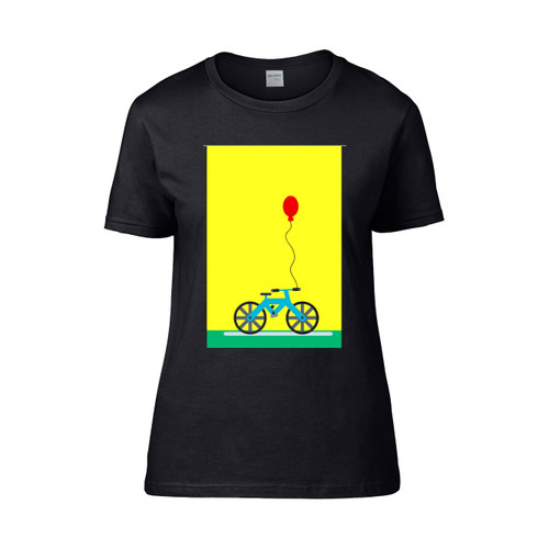 Bicycle With A Red Balloon Women's T-Shirt Tee