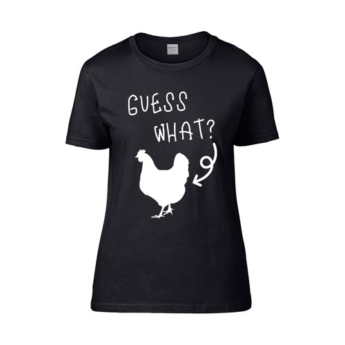 Big Guys Rule Big And Tall King Size Funny Distressed Guess What Chicken Women's T-Shirt Tee