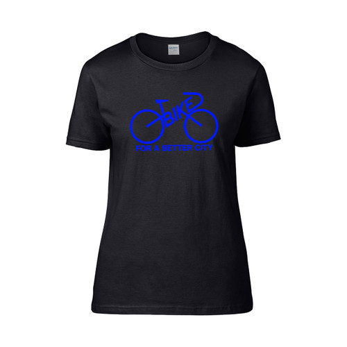 Bike For A Better City Blue Logo Collection Vintage Logo 1970 Bike Lobby New York City Women's T-Shirt Tee
