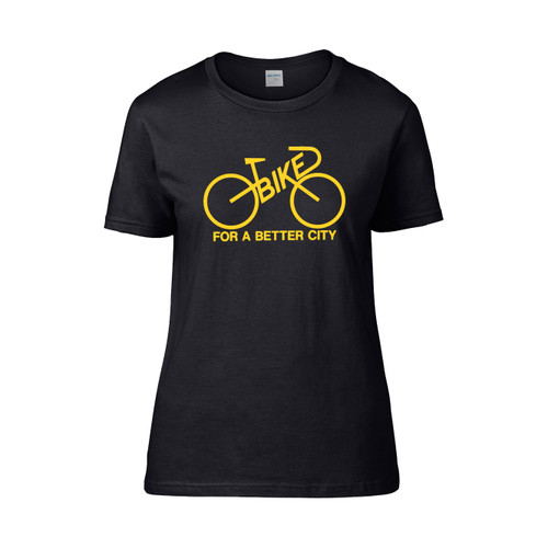 Bike For A Better City Yellow Logo Collection Vintage Logo 1970 Bike Lobby New York City Women's T-Shirt Tee