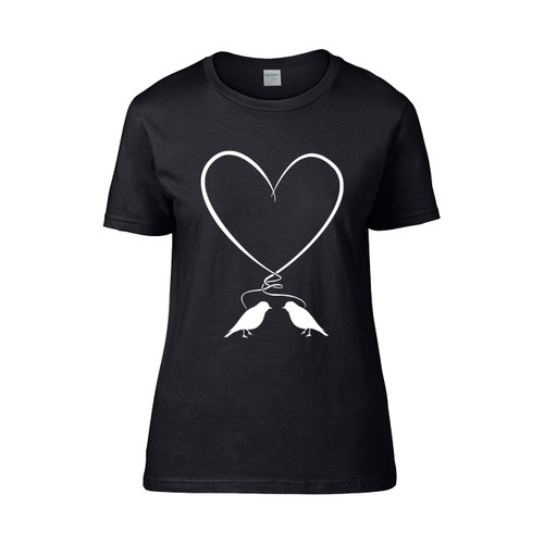 Birdwatching Heart Valentines Day Women's T-Shirt Tee