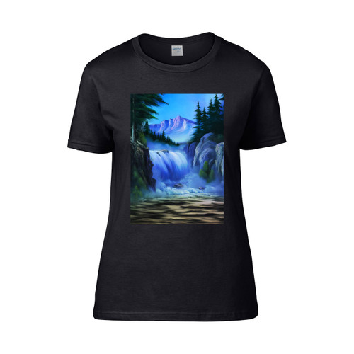 Bob Ross Spectacular Waterfall Women's T-Shirt Tee