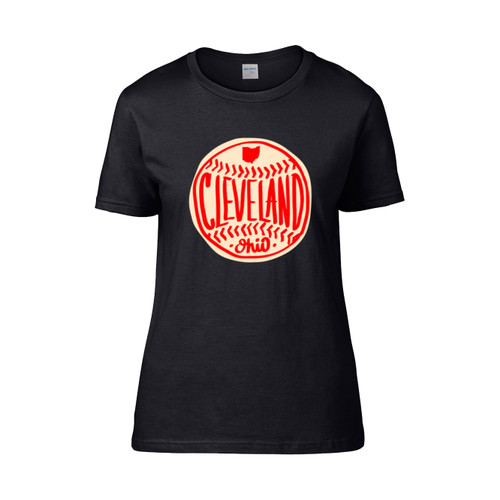 Cleveland Ohio Hand Drawn Script Women's T-Shirt Tee Cleveland Ohio Hand Drawn Script Women's T-Shirt Tee
