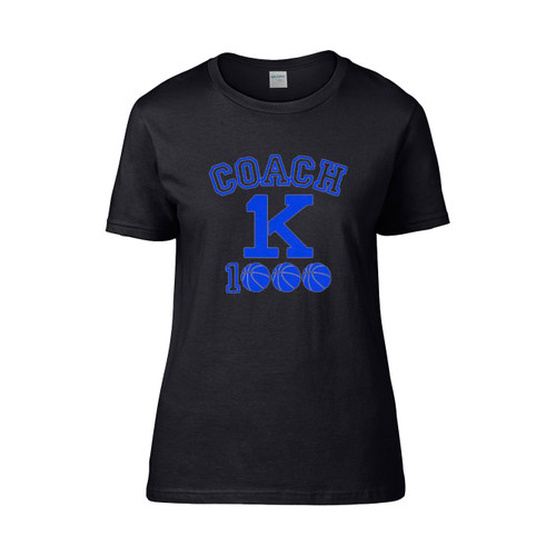 Coach Krzyzewski Tribute For Coach K Fans Duke Fans Basketball Coach K 1000 Wins Women's T-Shirt Tee