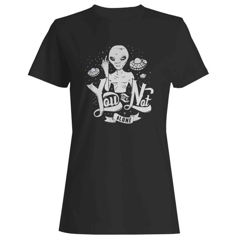 Alien Middle Finger Black Funny Ufo Women's T-Shirt Tee