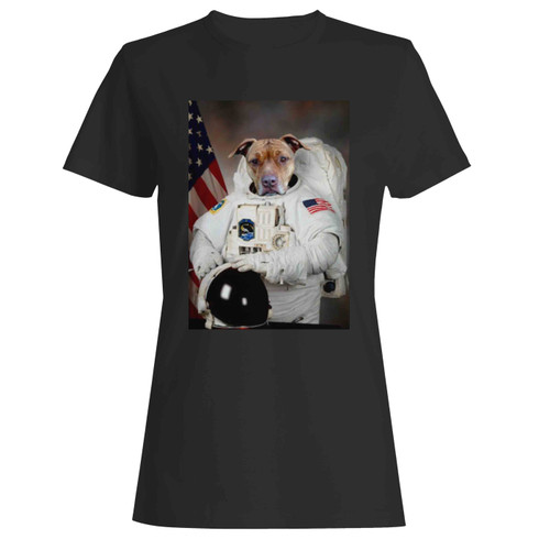 Astronaut Dog Bulldog Funny Space Women's T-Shirt Tee