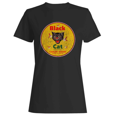 Black Cat Firecrackers Women's T-Shirt Tee