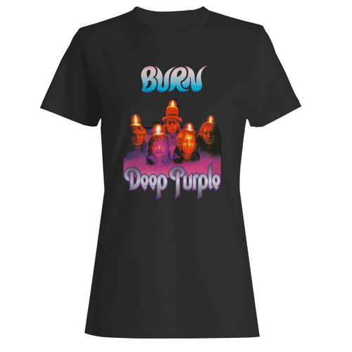 Deep Purple Burn Rock Band Women's T-Shirt Tee