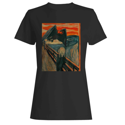 Mothman The Scream Mashup Cryptid Women's T-Shirt Tee