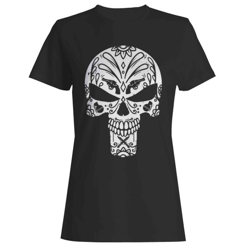 Sugar Skull Day Of Dead Crossover Tee Dia De Los Muertos Death Women's T-Shirt Tee