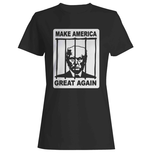 Trump Lock Him Up Make America Great Again 2020 Anti-Trump Presidential Women's T-Shirt Tee