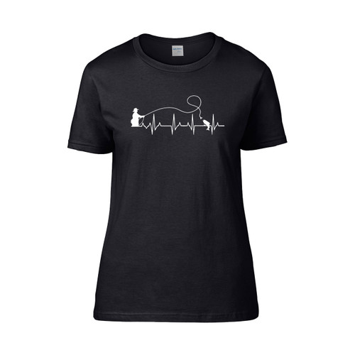 Fly Fishing Heartbeat Fish Ekg Trout Fishing Women's T-Shirt Tee