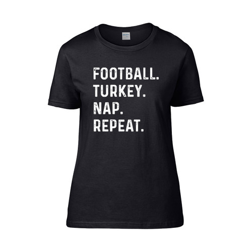 Football Turkey Nap Repeat Women's T-Shirt Tee