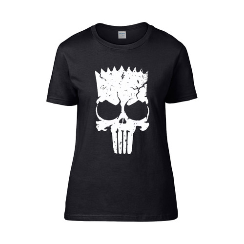 Funny Punisher Skull Parody Simpson Women's T-Shirt Tee