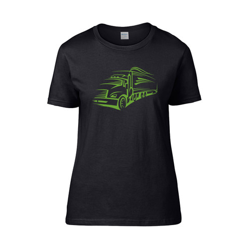 Green Freight Truck Women's T-Shirt Tee