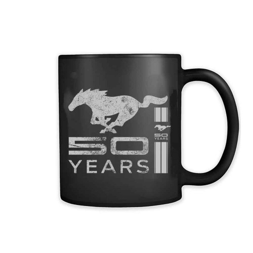 Ford Mustang 50 Years Silver Logo 11oz Mug