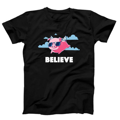 Believe Pig Angel Man's T-Shirt Tee