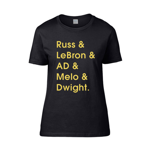 Lakers Team Russell Westbook Lebron James Anthony Davis Carmelo Anthony Dwight  Women's T-Shirt Tee