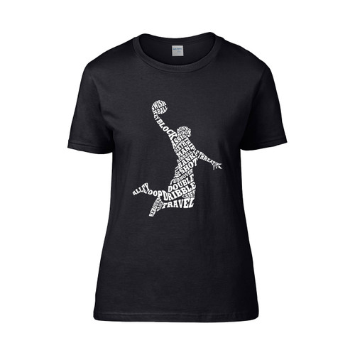 Mens Basketball Player Typography Mens Long Sleeve  Women's T-Shirt Tee