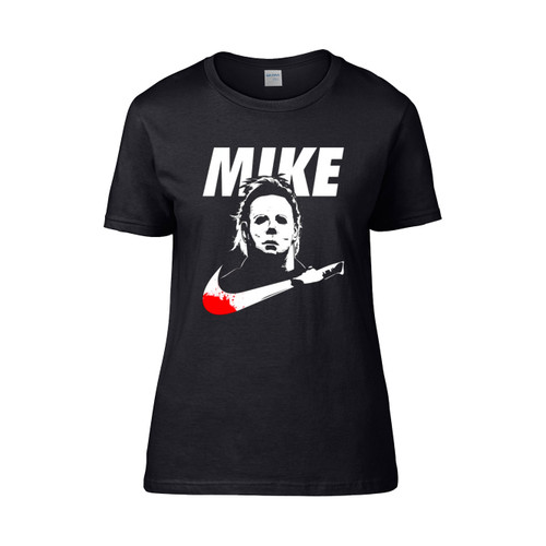 Michael Myers Mike Nike Halloween Parody  Women's T-Shirt Tee