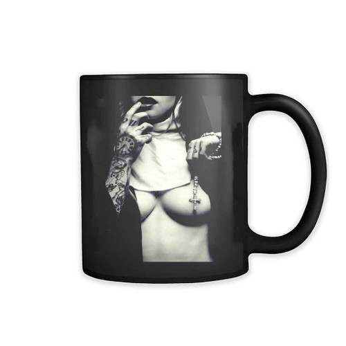 Sexy Nun Cross Tattoo Funny 11oz Mug