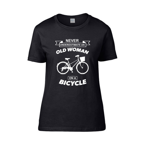 Never Underestimate An Old Woman On A Bicycle Chiffon  Women's T-Shirt Tee