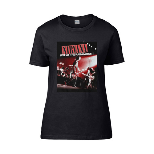 Nirvana Live At The Paramount Black  Women's T-Shirt Tee