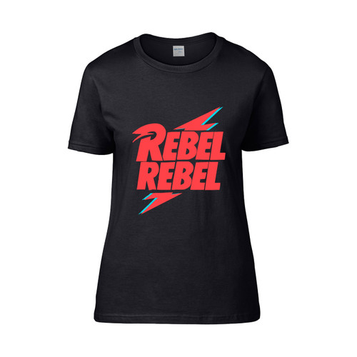 Rebel Rebel David Bowie Red  Women's T-Shirt Tee