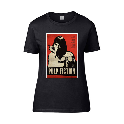 Retro Pulp Fiction Movie Poster  Women's T-Shirt Tee