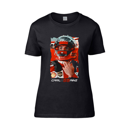 Scuderia Ferrari Carlos Sainz Driver Carlos 55 F1  Women's T-Shirt Tee