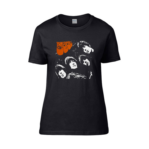 The Beatles Rubber Soul Logo Rock Band  Women's T-Shirt Tee