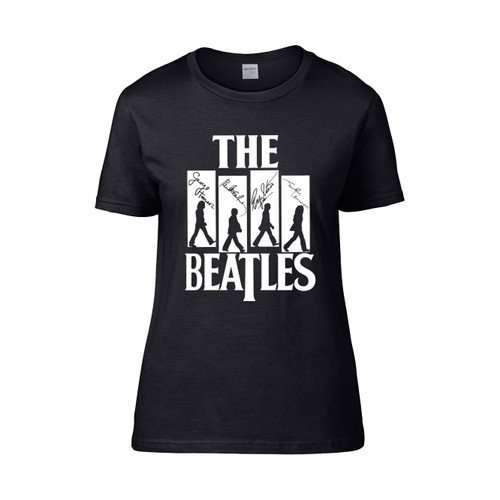 The Beatles With Autographs  Women's T-Shirt Tee