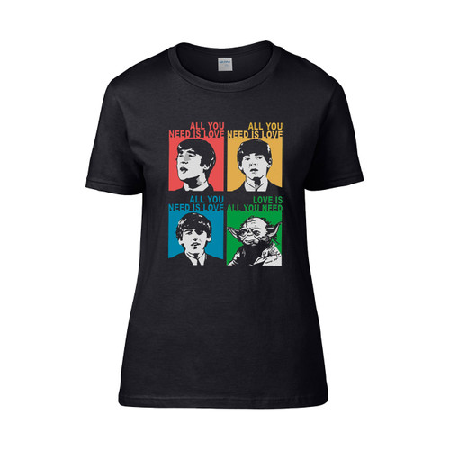 The Beatles Yoda Funny Art Gift Birthday  Women's T-Shirt Tee