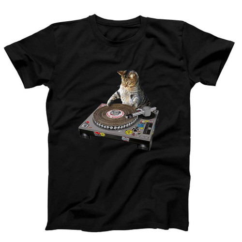 Dj Cat Scratching Pad Man's T-Shirt Tee