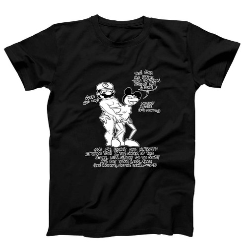 Mario Vs Micky Pornd Funny Man's T-Shirt Tee