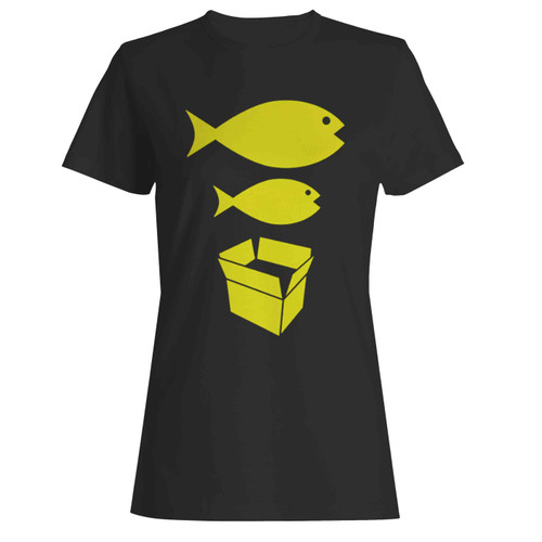 Big Fish Little Fish Cardboard Box Music  Women's T-Shirt Tee