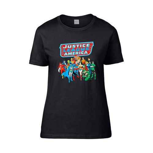 Dc Comics Justice League Of America Group Shot  Women's T-Shirt Tee