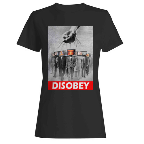 Disobey Tv Heads Slavery  Women's T-Shirt Tee