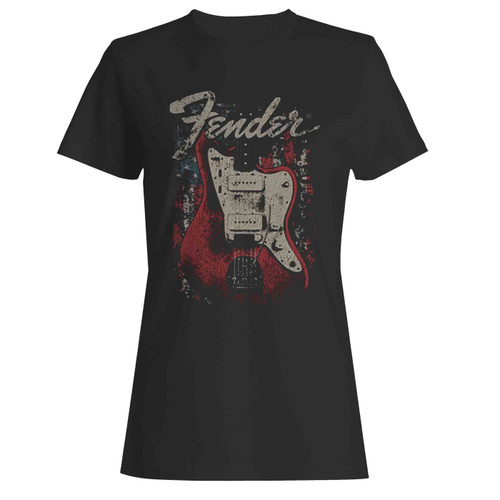 Fender Distressed Guitar  Women's T-Shirt Tee