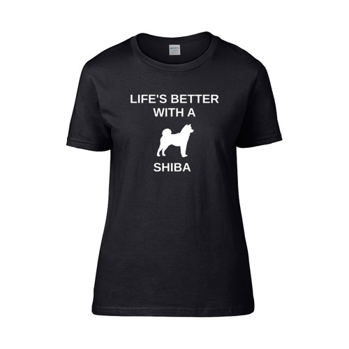 Lifes Better With A Shiba Silhouette  Women's T-Shirt Tee