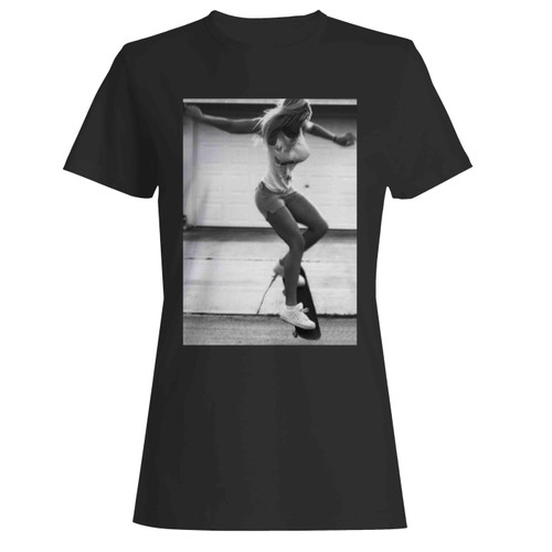 Skateboard Sexy Girl Funny Hipster  Women's T-Shirt Tee
