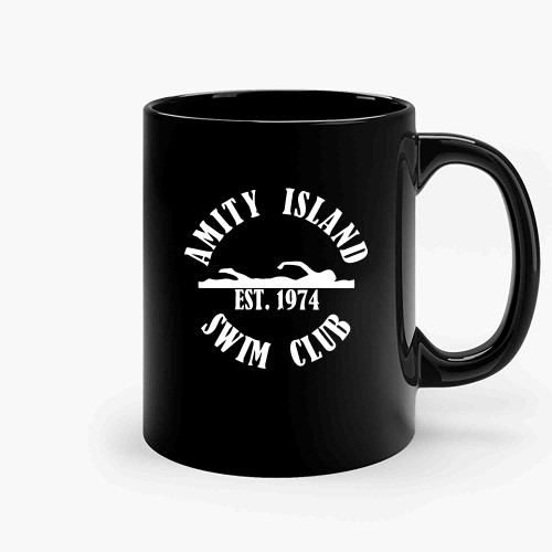 Amity Island Swim Club White Ceramic Mugs