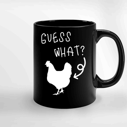 Big Guys Rule Big And Tall King Size Funny Distressed Guess What Chicken Ceramic Mugs