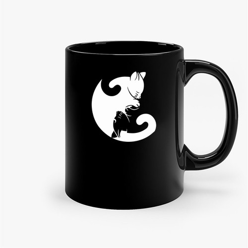 Cat Ying Yang Ceramic Mugs