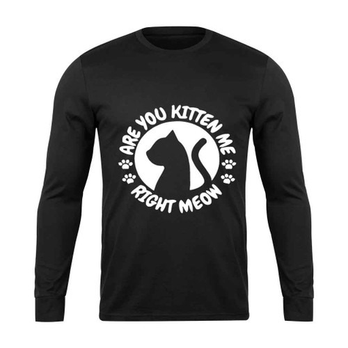 Funny Gift Cat Lovers Are You Kitten Me Right Meow Long Sleeve T-Shirt
